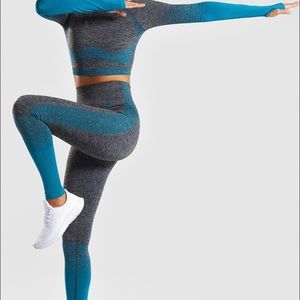 GYMSHARK amplify blue and grey leggings